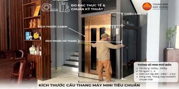 Kích thước cầu thang máy mini tiêu chuẩn theo từng tải trọng