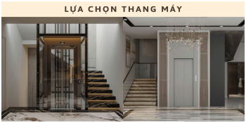 Giải mã 2 loại thang máy gia đình phổ biến: Thang kính hiện đại hay Thang xây truyền thống