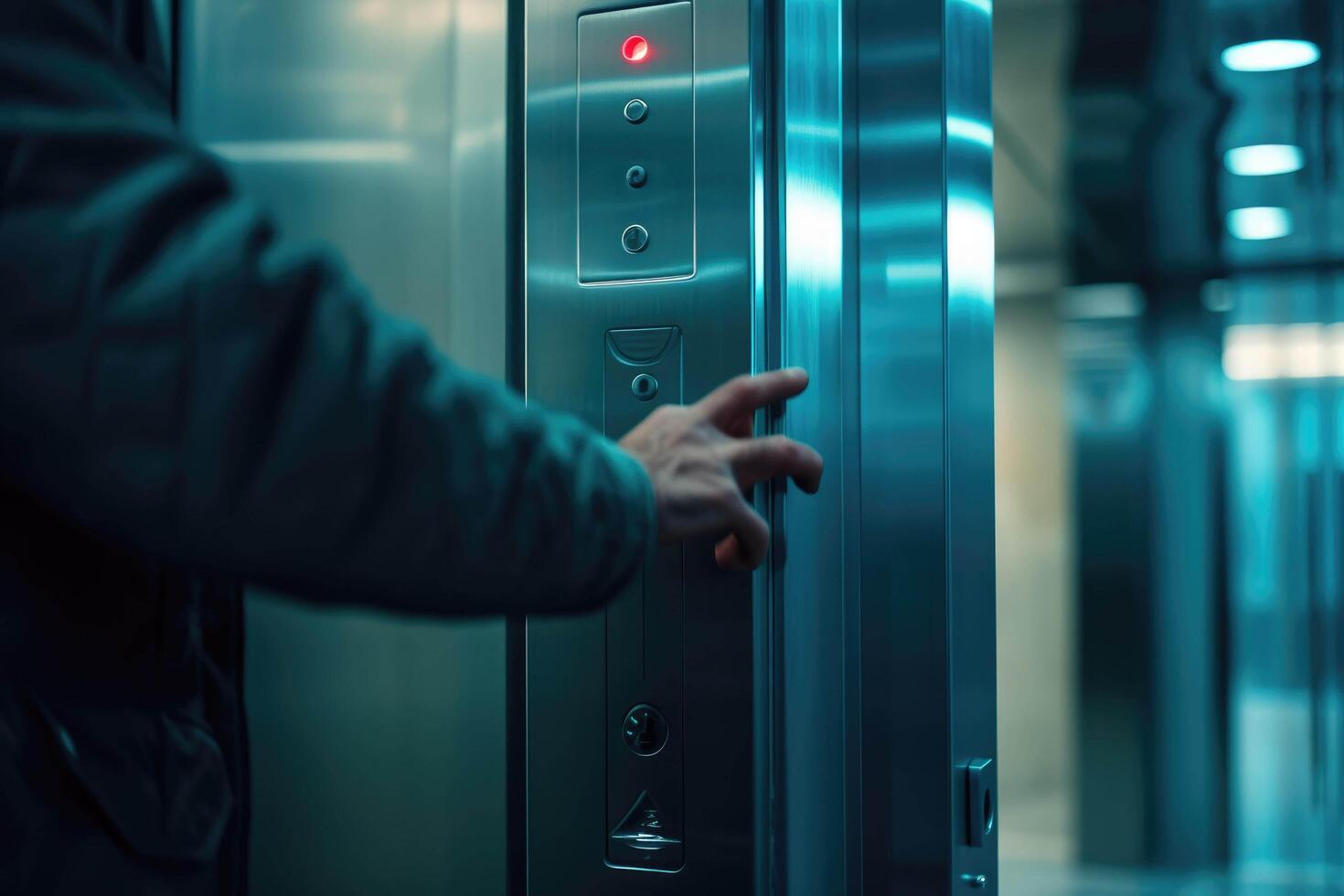 ai-generated-a-person-pressing-a-button-on-an-elevator-free-photo