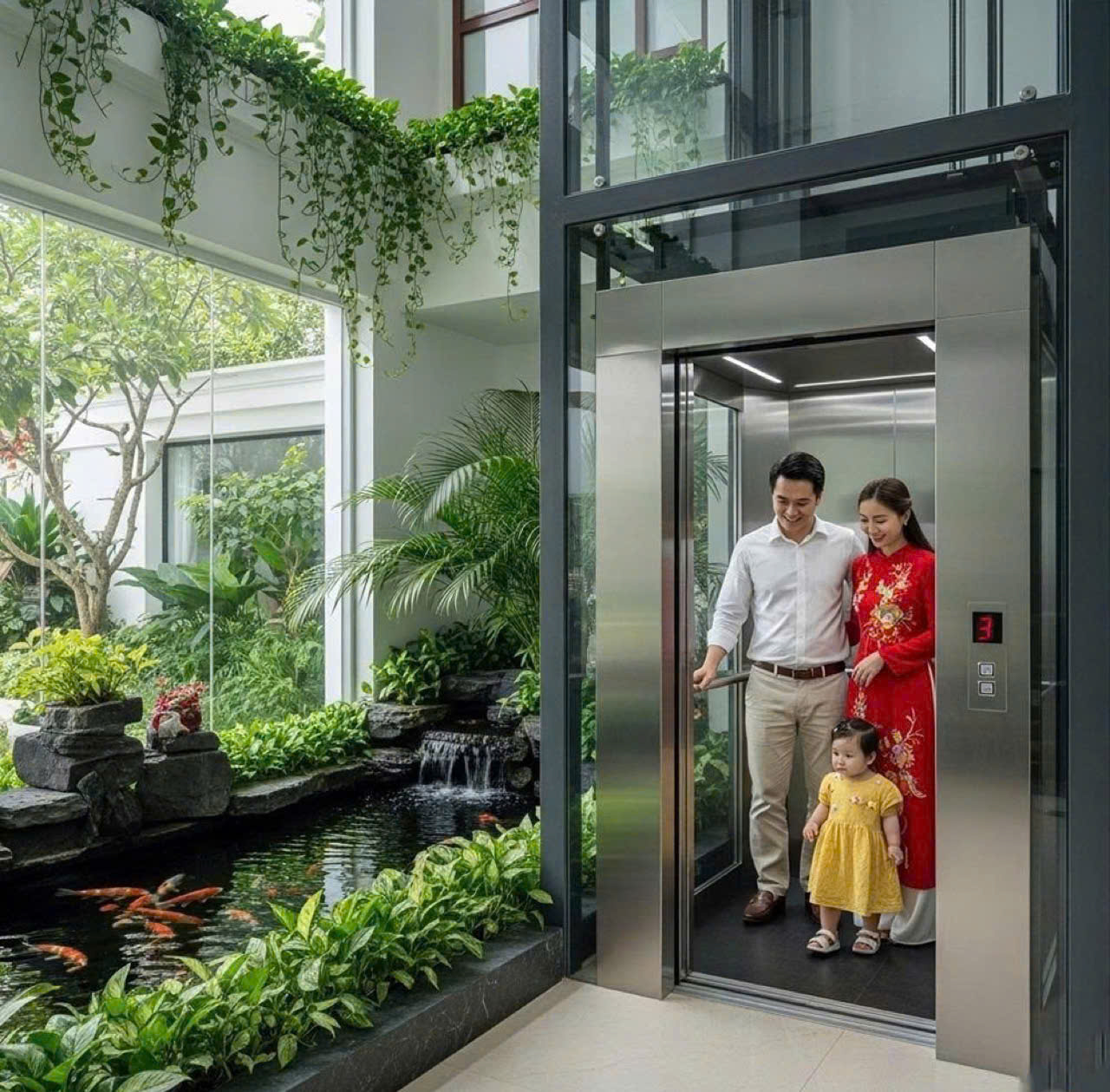 thang máy liên doanh dùng trong gia đình